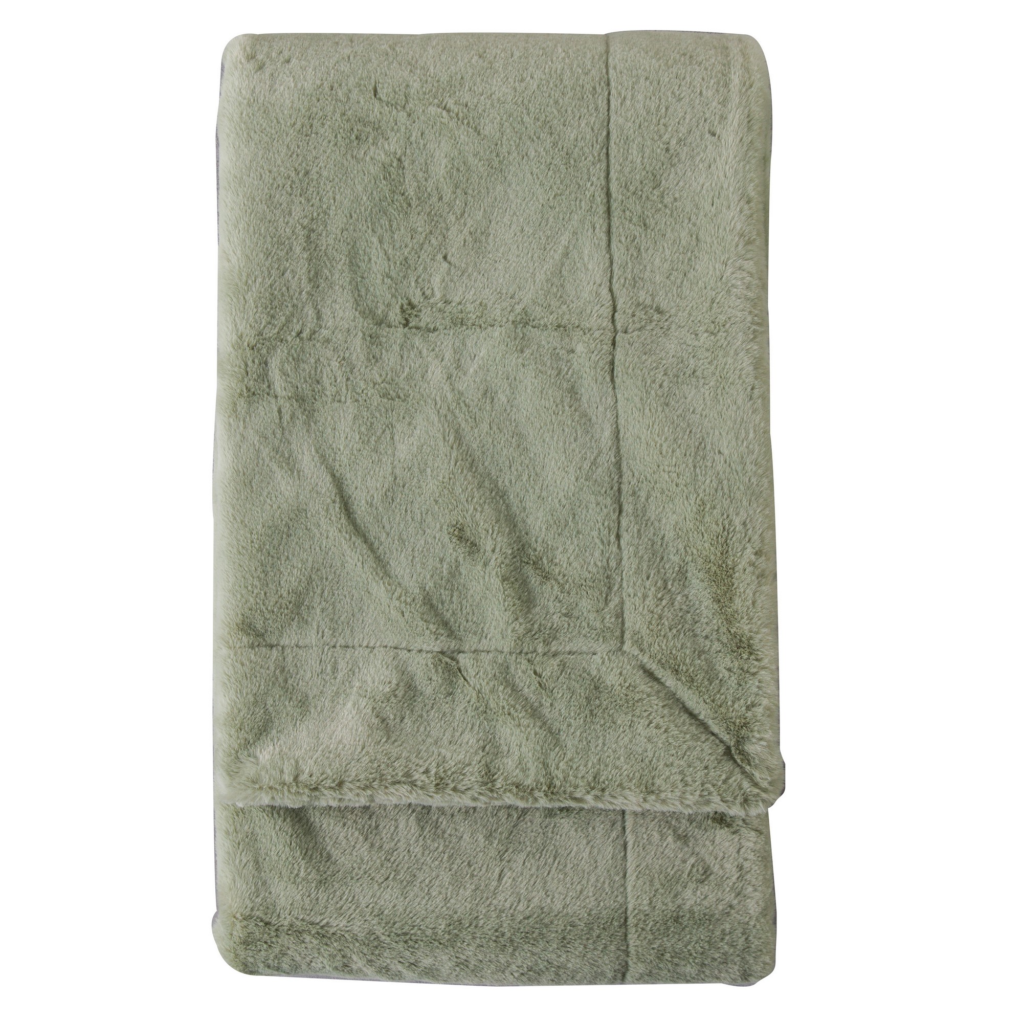 Plush Velvet Kilburn Scott Faux Fur Throw In Pale Green